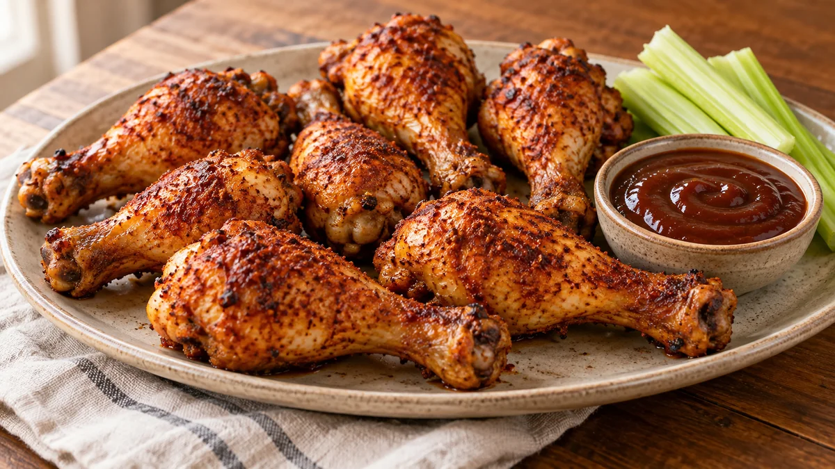 Crispy air fryer chicken drumsticks with smoked paprika rub