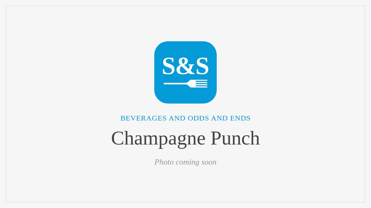 Steak and Seafood title card for Champagne Punch, photo coming soon