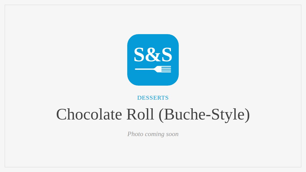 Steak and Seafood title card for Chocolate Roll (Buche-Style), photo coming soon