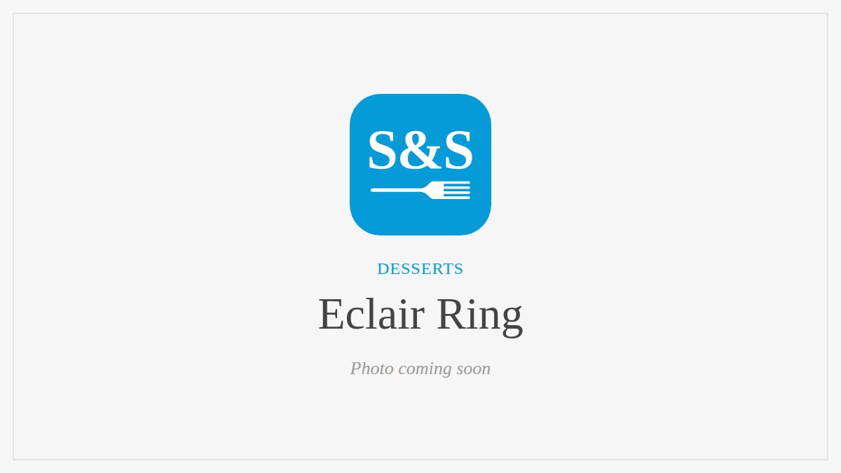 Steak and Seafood title card for Eclair Ring, photo coming soon
