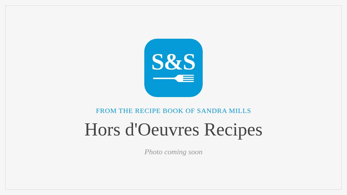 Steak and Seafood title card for hors d'oeuvres recipes, photos coming soon