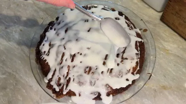 Cinnamon Roll Apple Cake by Alyson Hurley of Baking with Aly