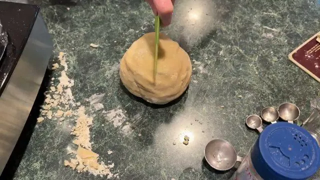 Pie dough shaped into a ball
