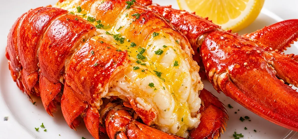 Broiled lobster tails with herbs and lemon
