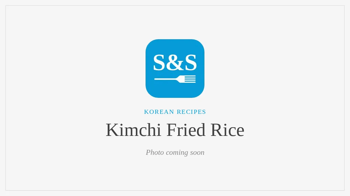 Steak and Seafood title card for Kimchi Fried Rice, photo coming soon