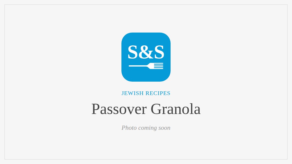 Steak and Seafood title card for Passover Granola, photo coming soon