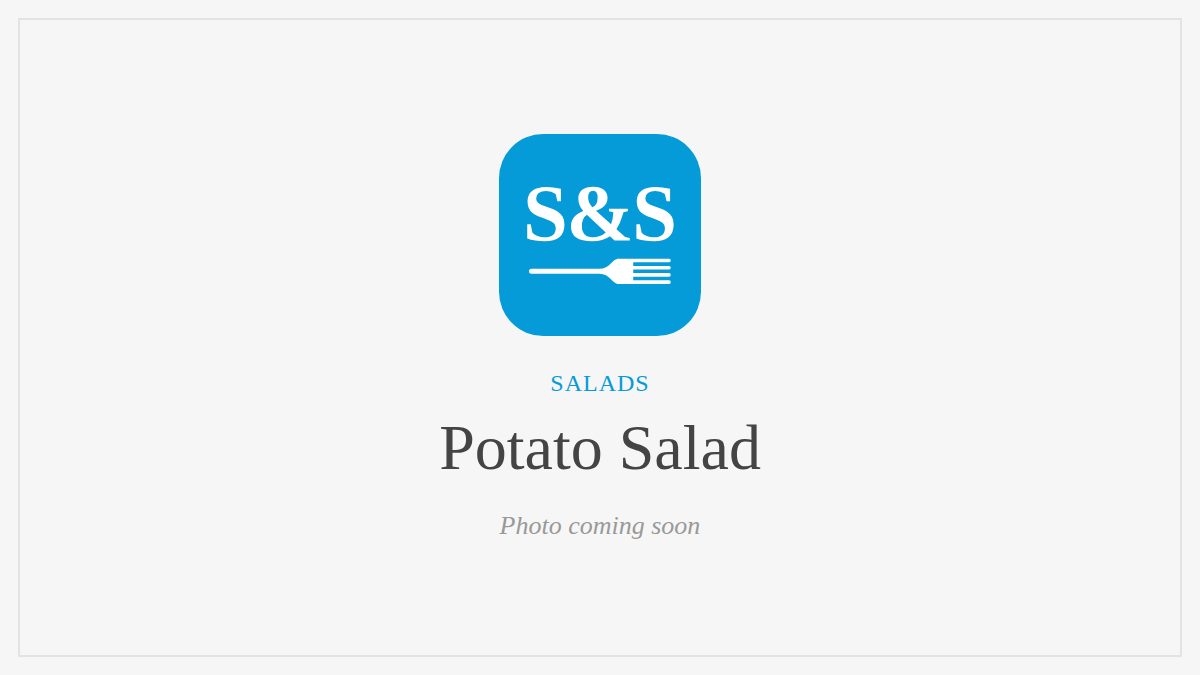 Steak and Seafood title card for Potato Salad, photo coming soon