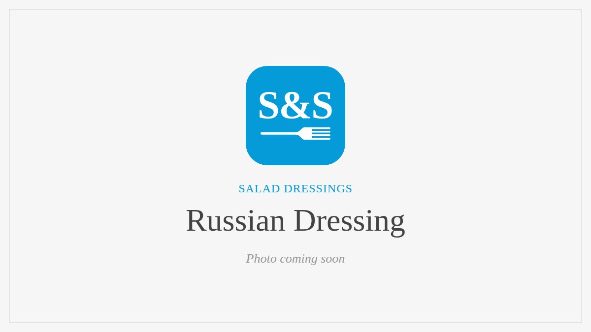 Steak and Seafood title card for Russian Dressing, photo coming soon